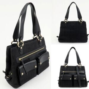 💎✨Authentic✨💎BVLGARI Logo Mania Canvas Leather 2Way Bag Shoulder Bag